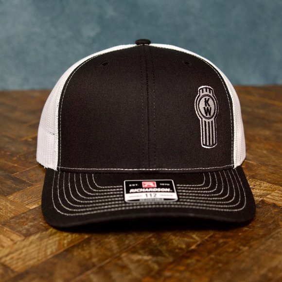 New - Kenworth Bug Logo Richardson 112 Black/White Trucker Cap Hat Snapback - Picture 2 of 7